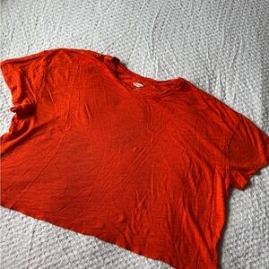 Casual Cropped Old Navy Bright Orange Women's Tshirt